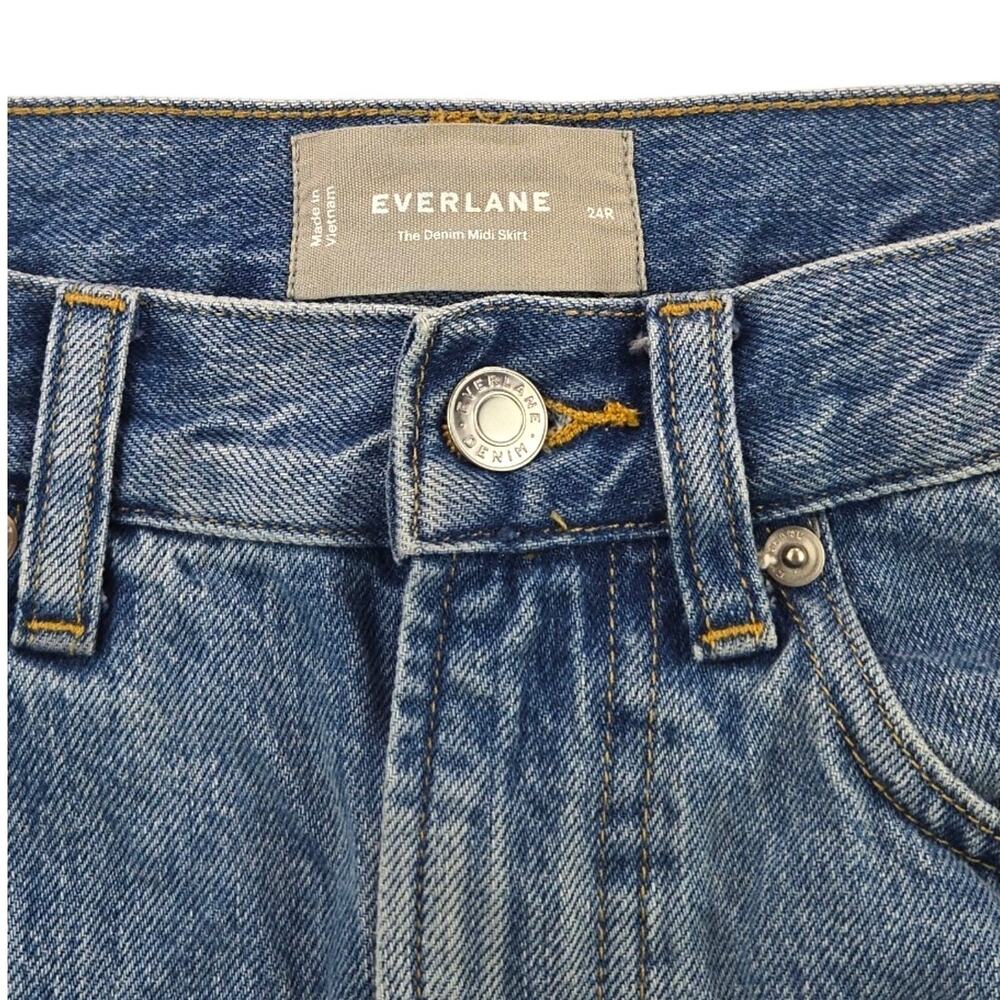 Everlane | The Mid-Way Midi Denim Skirt | Size 24 - Picture 4 of 7